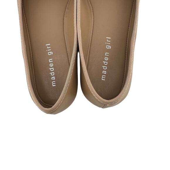 Steve Madden Girl Nude Vegan Leather Square Toe Vinyard Ballet Flats 8.5 - Picture 4 of 6